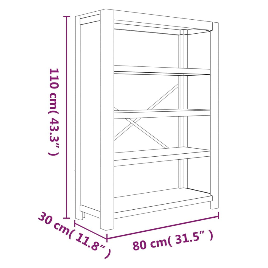 Boekenkast Met 4 Schappen 80X30X Massief Acaciahout 110 cm