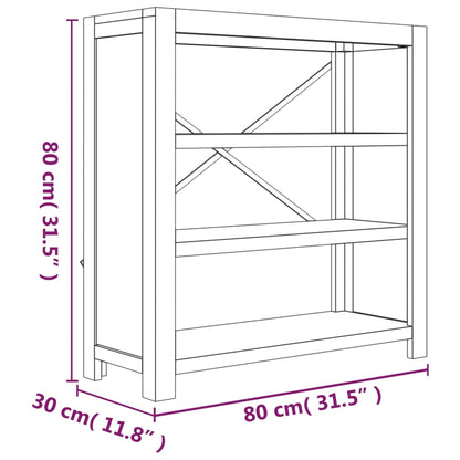 Boekenkast Met 3 Schappen 80X30X Massief Acaciahout 80 cm