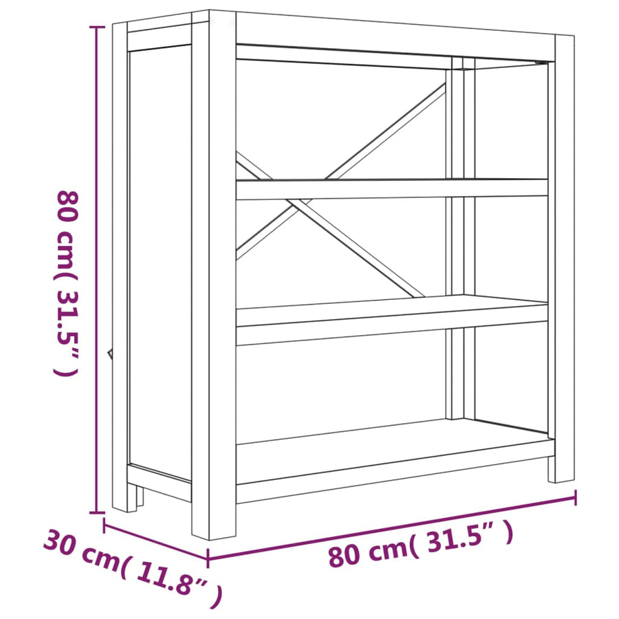 Boekenkast Met 3 Schappen 80X30X Massief Acaciahout 80 cm