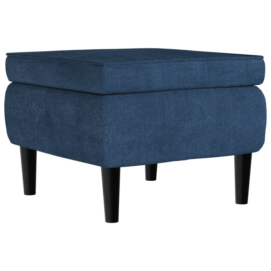 Fauteuil Met Voetenbank Fluweel Blauw Met voetensteun