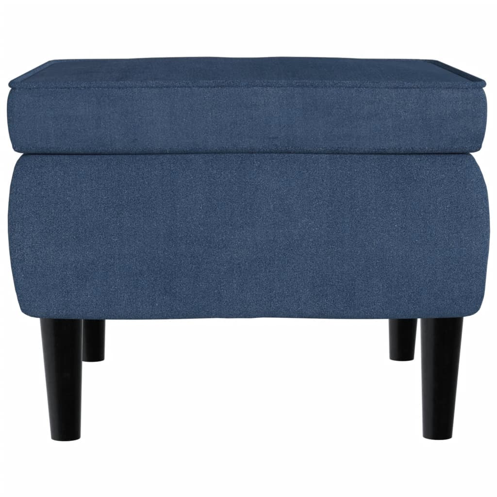Fauteuil Met Voetenbank Fluweel Blauw Met voetensteun