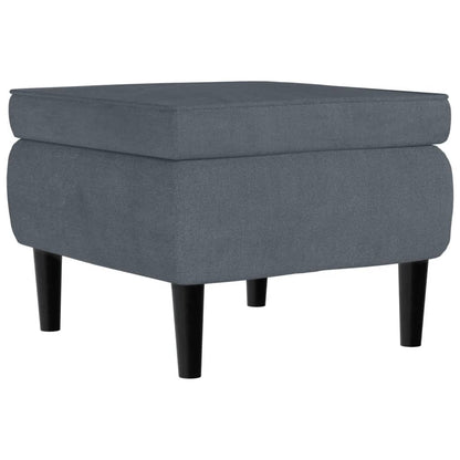 Fauteuil Met Voetenbank Fluweel Donkergrijs Met voetensteun