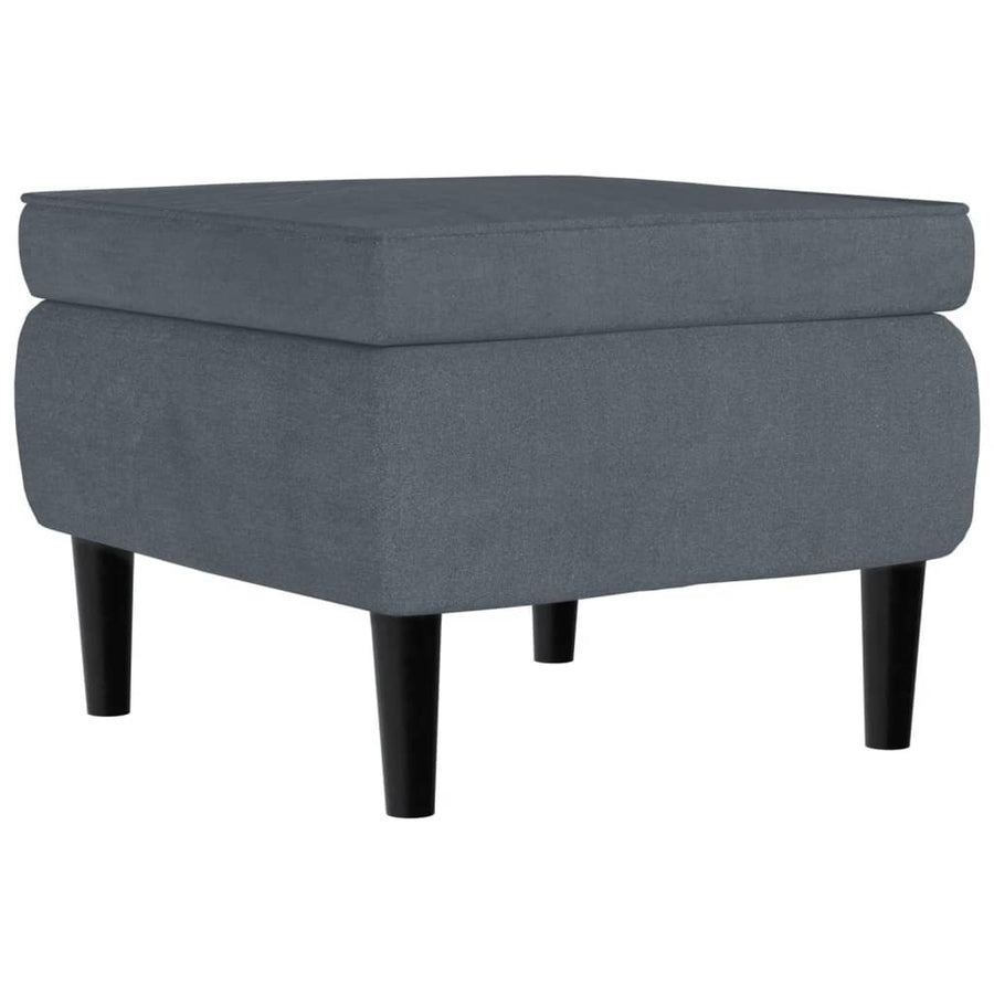 Fauteuil Met Voetenbank Fluweel Donkergrijs Met voetensteun