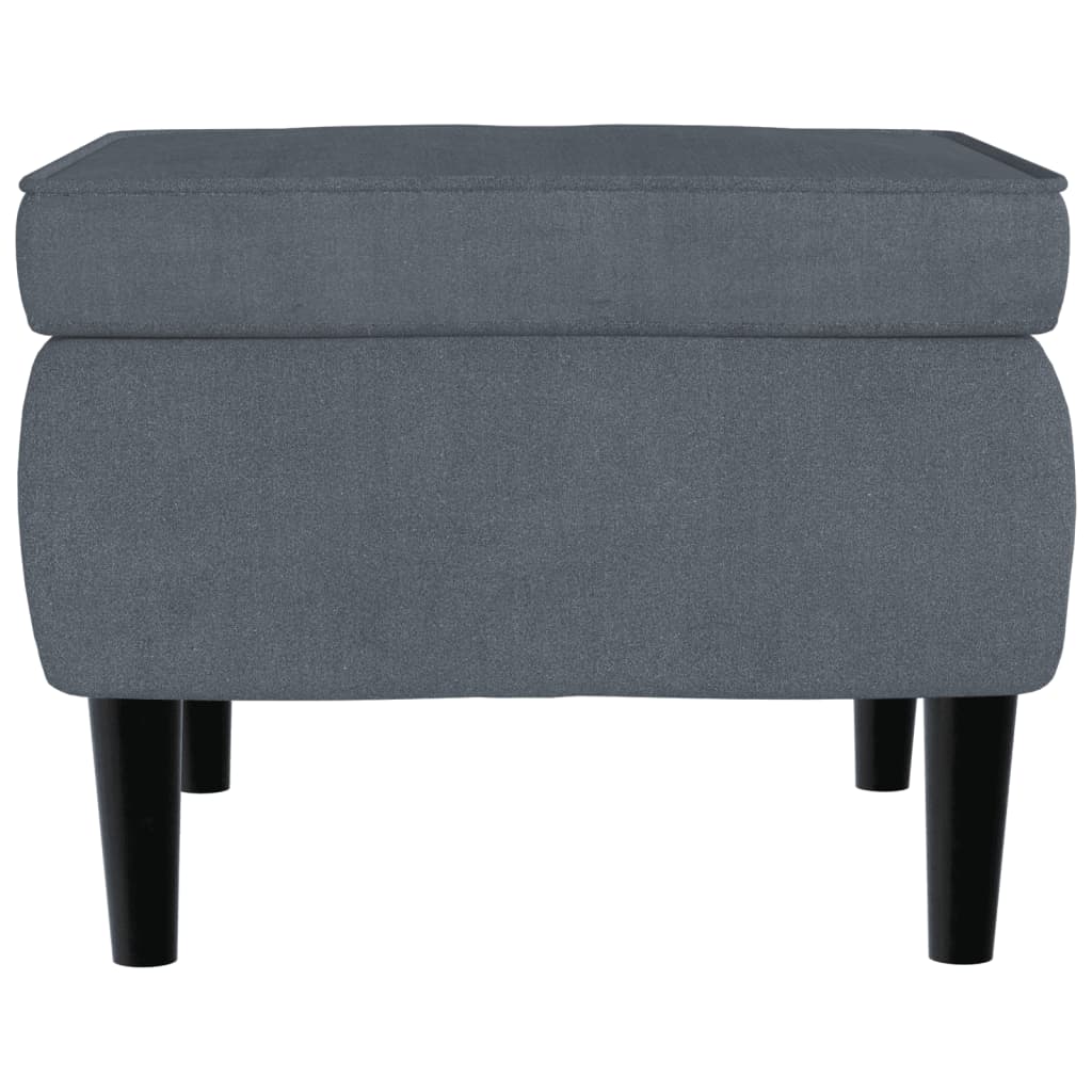 Fauteuil Met Voetenbank Fluweel Donkergrijs Met voetensteun