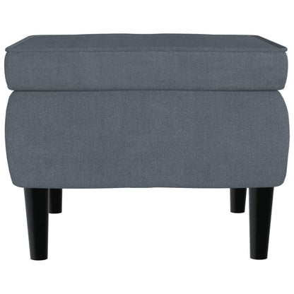 Fauteuil Met Voetenbank Fluweel Donkergrijs Met voetensteun