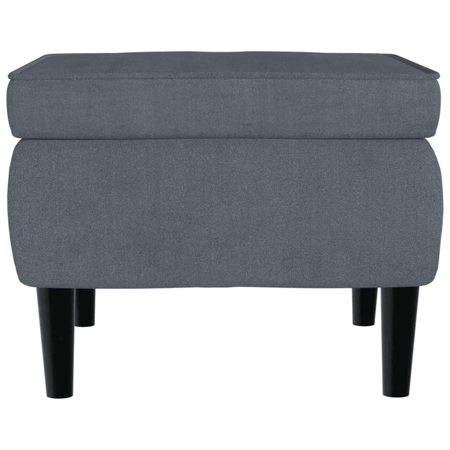 Fauteuil Met Voetenbank Fluweel Donkergrijs Met voetensteun