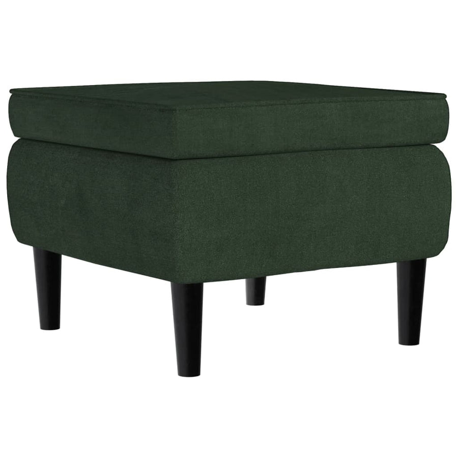 Fauteuil met voetenbank fluweel donkergroen