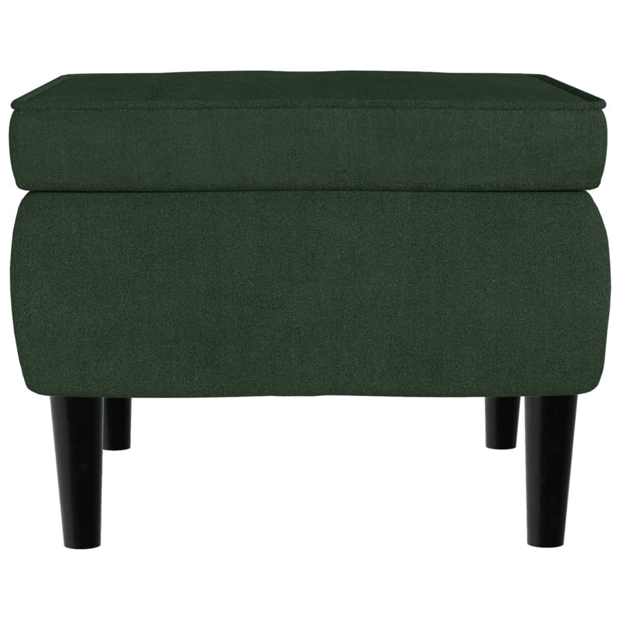 Fauteuil met voetenbank fluweel donkergroen