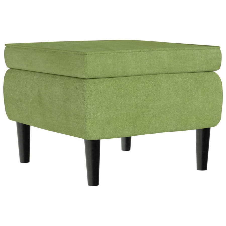Fauteuil Met Voetenbank Fluweel Lichtgroen 1 Met voetensteun