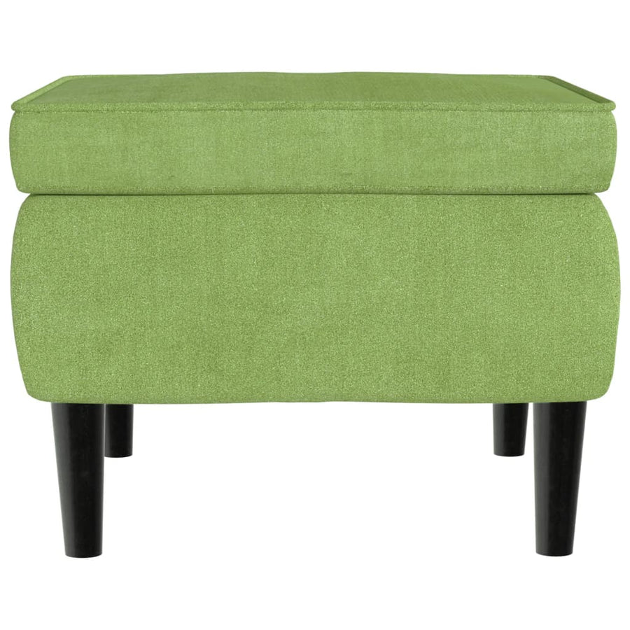 Fauteuil Met Voetenbank Fluweel Lichtgroen 1 Met voetensteun
