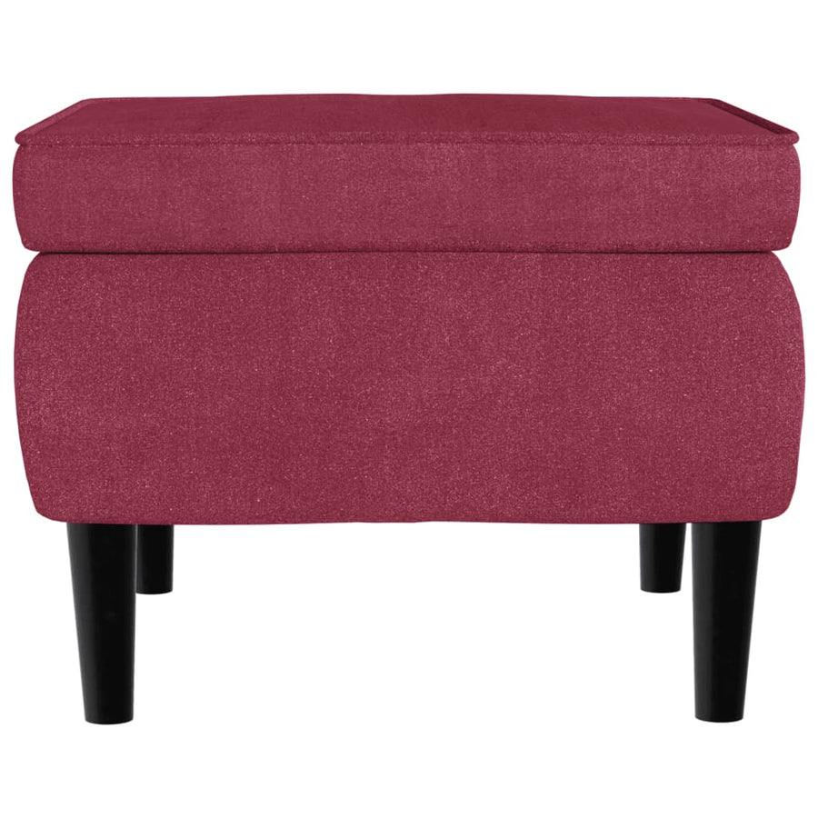 Fauteuil Met Voetenbank Fluweel Wijnrood Met voetensteun