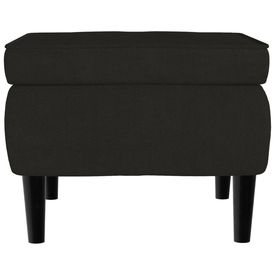 Fauteuil Met Voetenbank Fluweel Zwart Met voetensteun