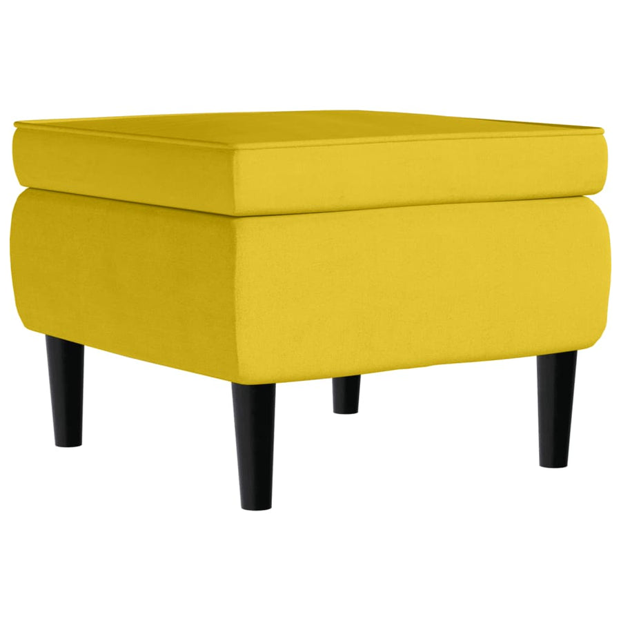 Fauteuil Met Voetenbank Fluweel Mosterdgeel Met voetensteun