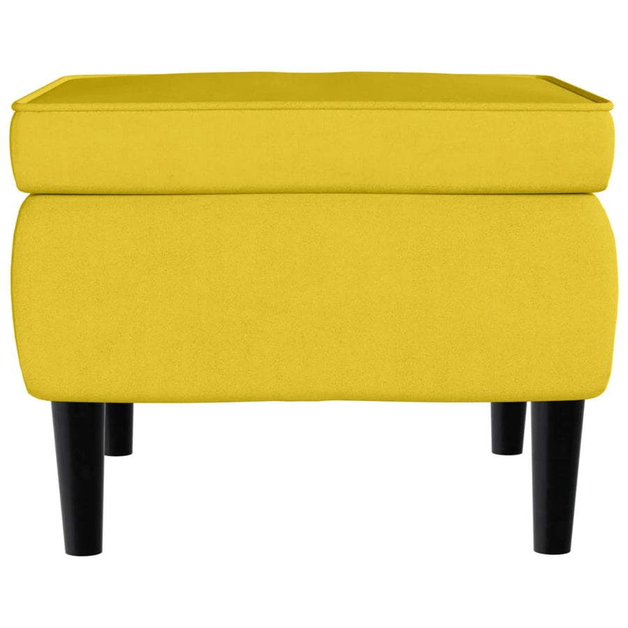 Fauteuil Met Voetenbank Fluweel Mosterdgeel Met voetensteun