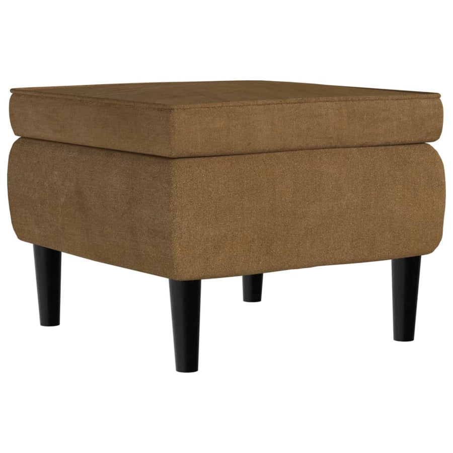 Fauteuil Met Voetenbank Fluweel Bruin Met voetensteun