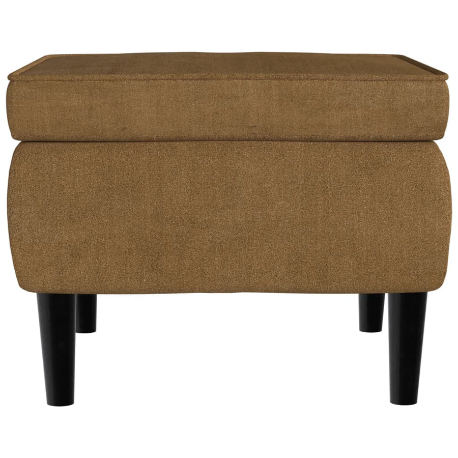 Fauteuil Met Voetenbank Fluweel Bruin Met voetensteun