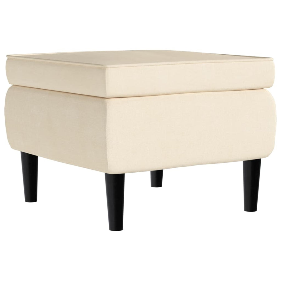 Fauteuil Met Voetenbank Fluweel Kleurig Crème Met voetensteun