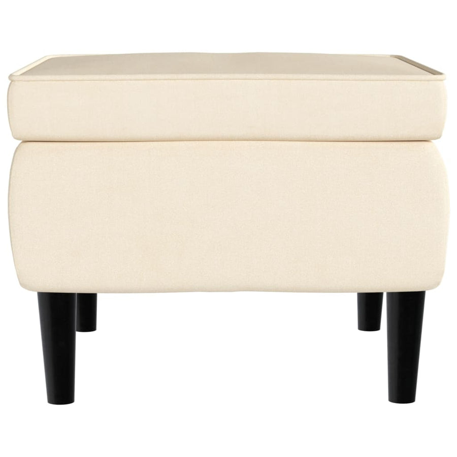 Fauteuil Met Voetenbank Fluweel Kleurig Crème Met voetensteun