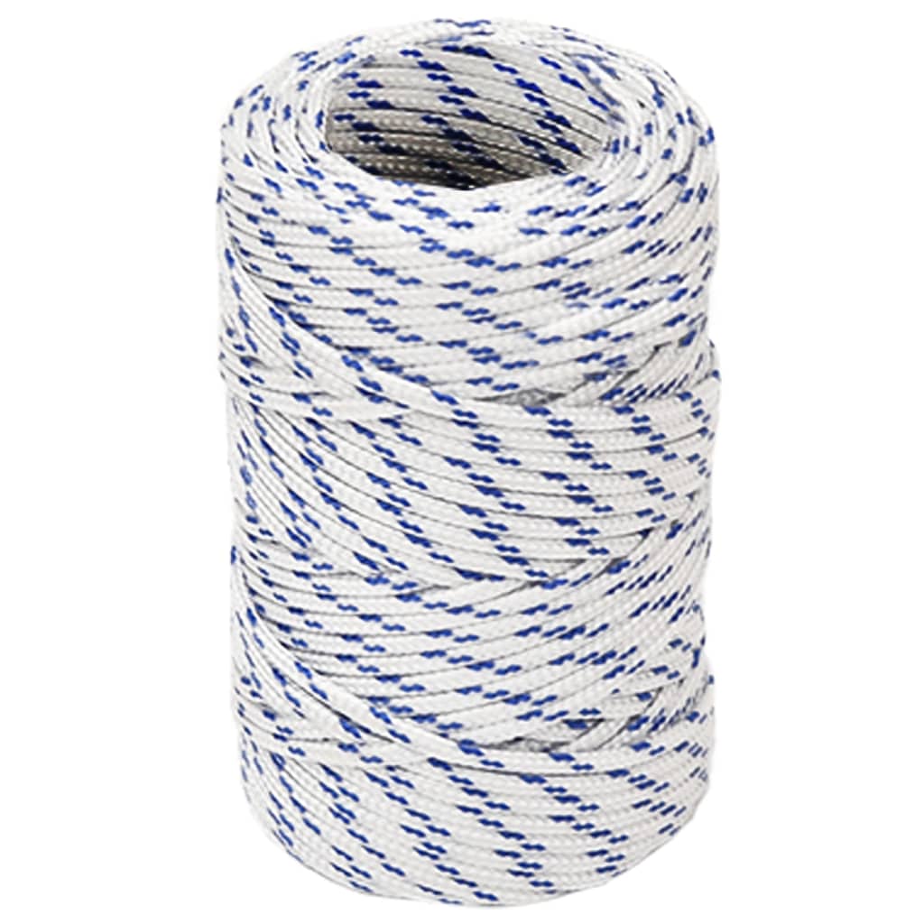 Boot Touw 2 Mm 50 M Polypropyleen Wit Wit en blauw