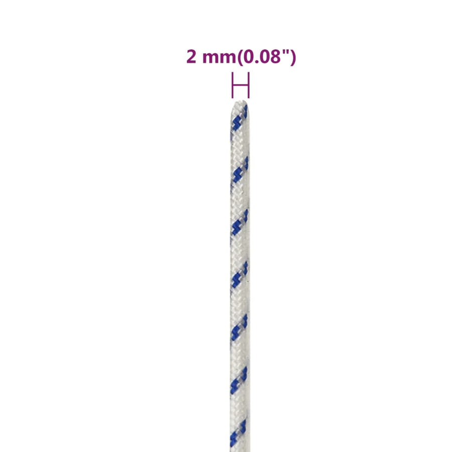Boot Touw 2 Mm 50 M Polypropyleen Wit Wit en blauw