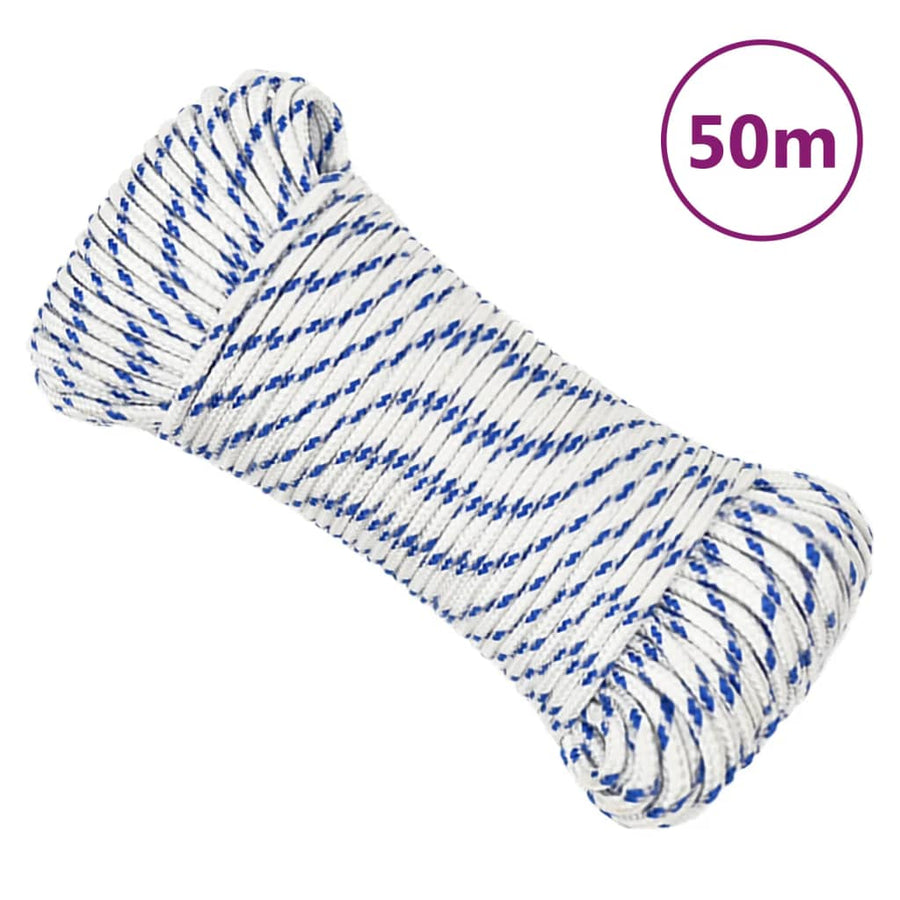 Boot Touw Polypropyleen Wit En Blauw 3 mm 50 m
