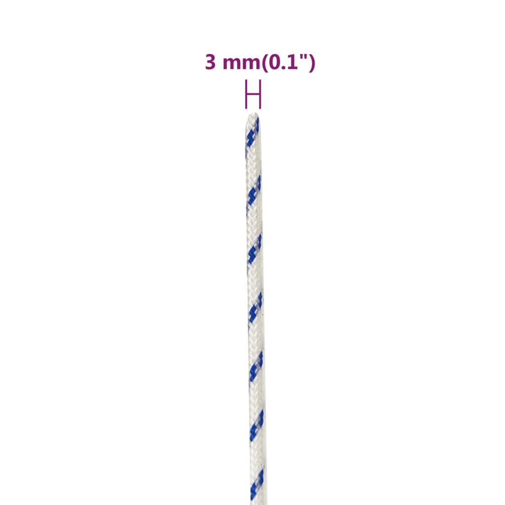 Boot Touw Polypropyleen Wit En Blauw 3 mm 500 m