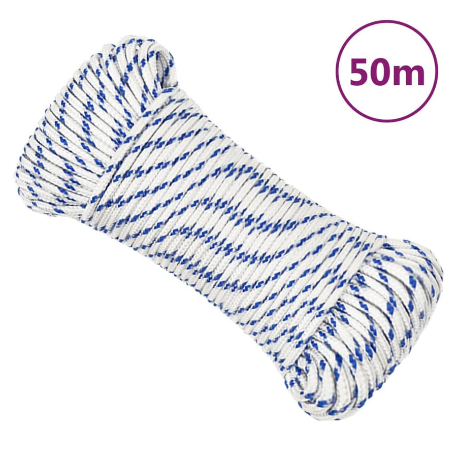 Boot Touw Polypropyleen Wit En Blauw 4 mm 50 m