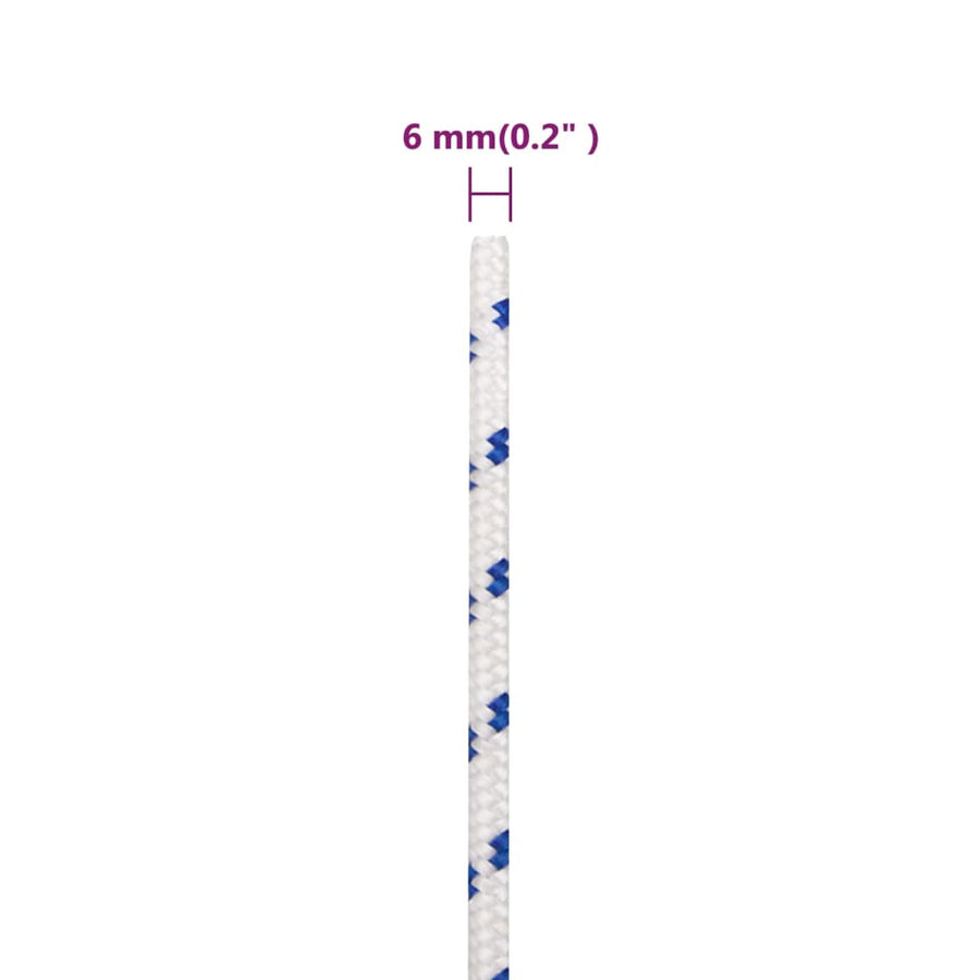 Boot Touw Polypropyleen Wit En Blauw 6 mm 25 m