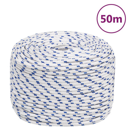 Boot Touw Polypropyleen Wit En Blauw 8 mm 50 m