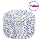 Boot touw 8 mm 250 m polypropyleen wit blauw