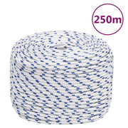 Boot touw 8 mm 250 m polypropyleen wit blauw