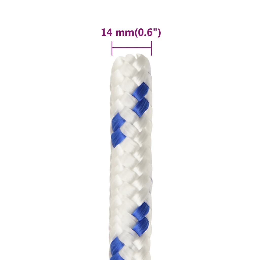 Boot Touw 4 Mm 00 M Polypropyleen Wit En Blauw 14 mm 100 m