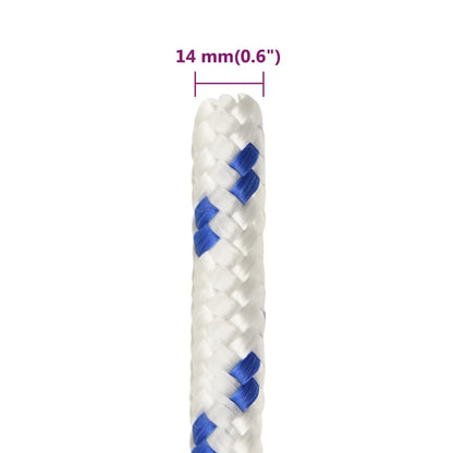 Boot Touw 4 Mm 00 M Polypropyleen Wit En Blauw 14 mm 100 m