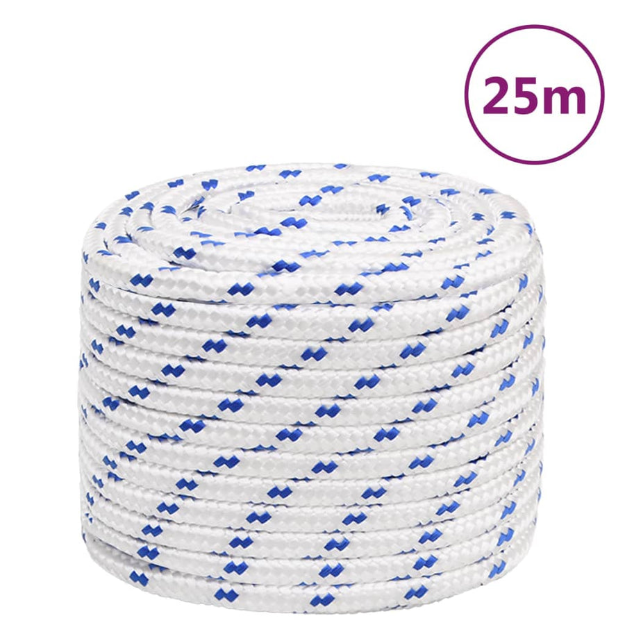 Boot Touw 6 Mm Polypropyleen Wit En Blauw 16 mm 25 m