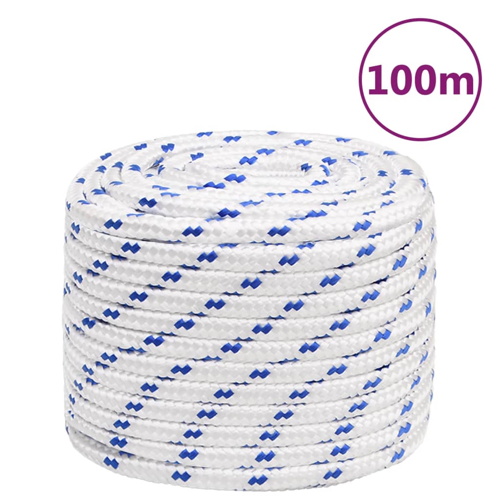Boot Touw 6 Mm 00 M Polypropyleen Wit En Blauw 16 mm 100 m