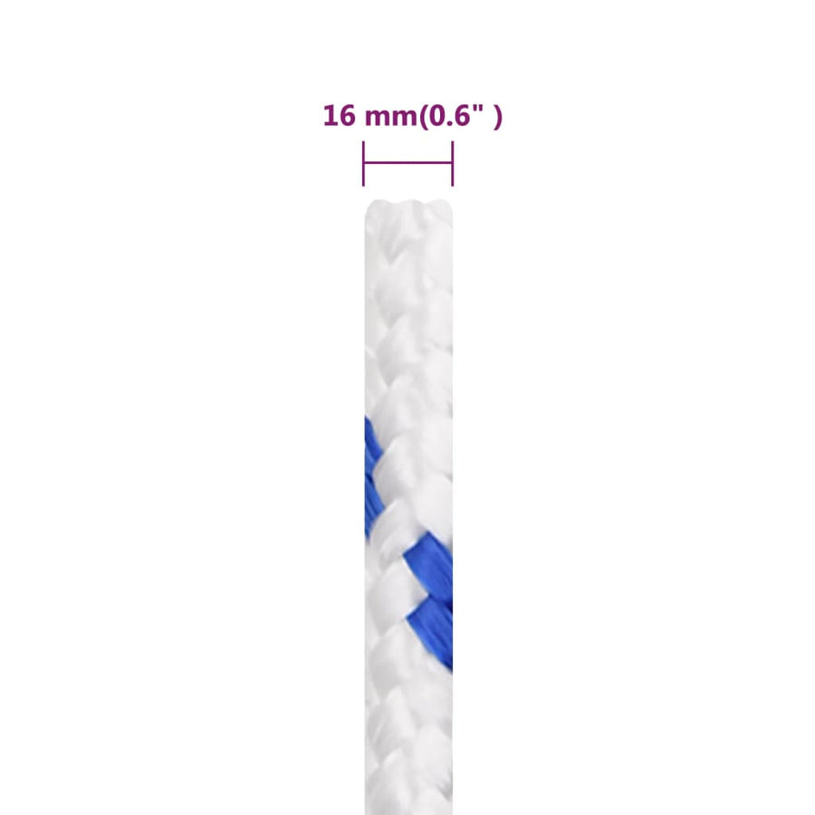Boot Touw 6 Mm 00 M Polypropyleen Wit En Blauw 16 mm 100 m