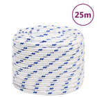 Boot touw 18 mm 25 m polypropyleen wit blauw