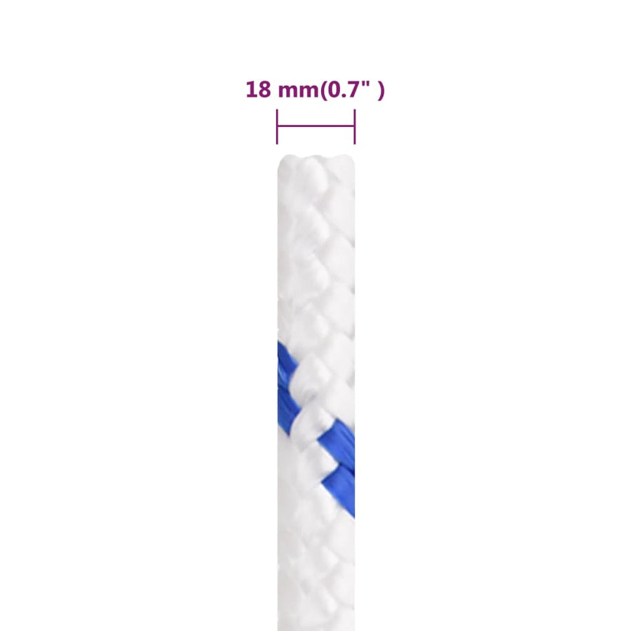 Boot Touw 18 Mm 25 M Polypropyleen Wit Wit en blauw