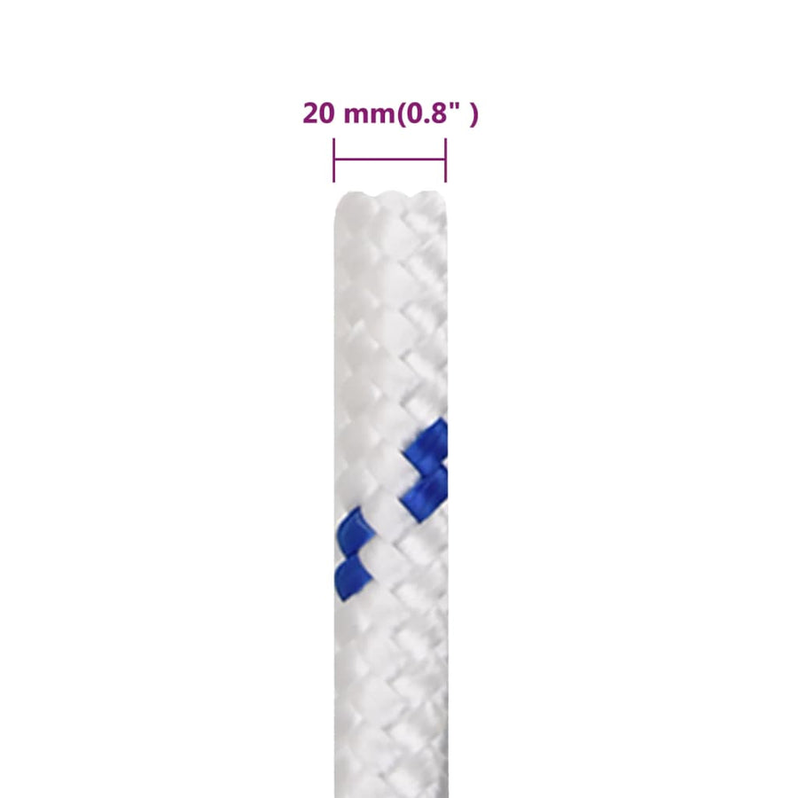 Boottouw 00 M Polypropyleen Wit En Blauw 20 mm 100 m