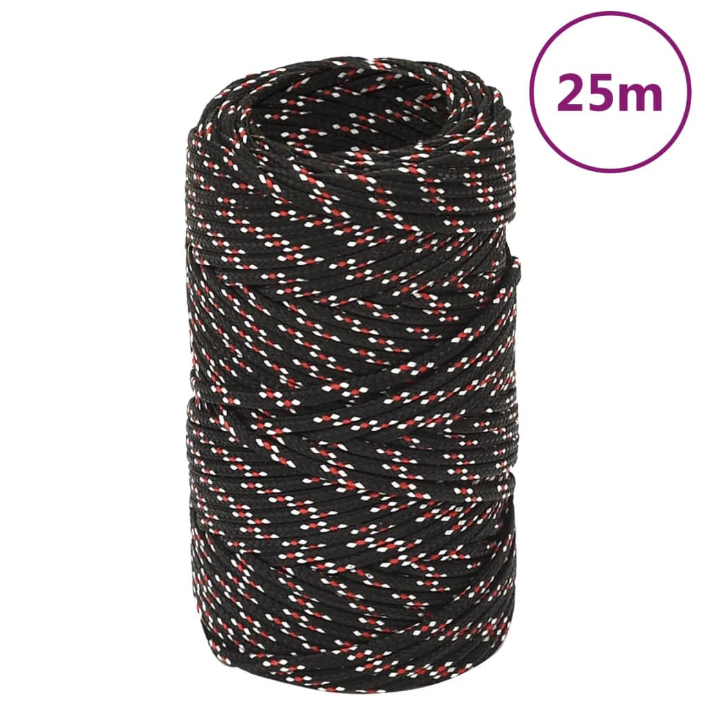 Boot Touw Polypropyleen Zwart En Rood 2 mm 25 m