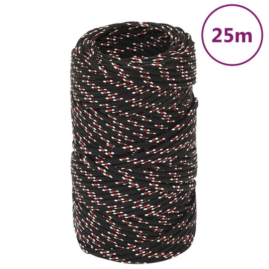 Boot Touw Polypropyleen Zwart En Rood 2 mm 25 m
