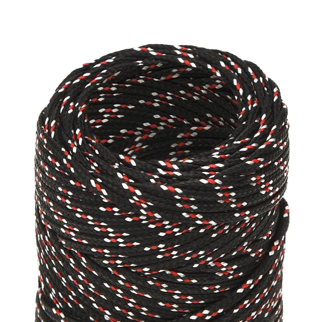 Boot Touw Polypropyleen Zwart En Rood 2 mm 25 m