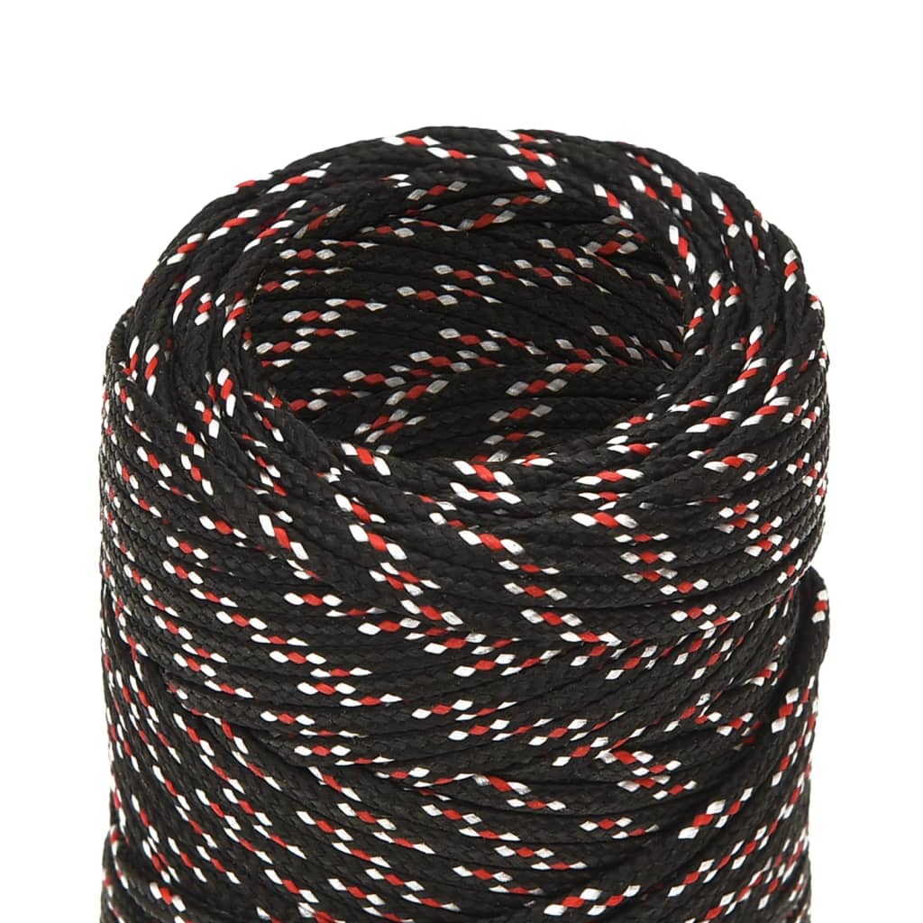 Boot Touw Polypropyleen Zwart En Rood 2 mm 50 m