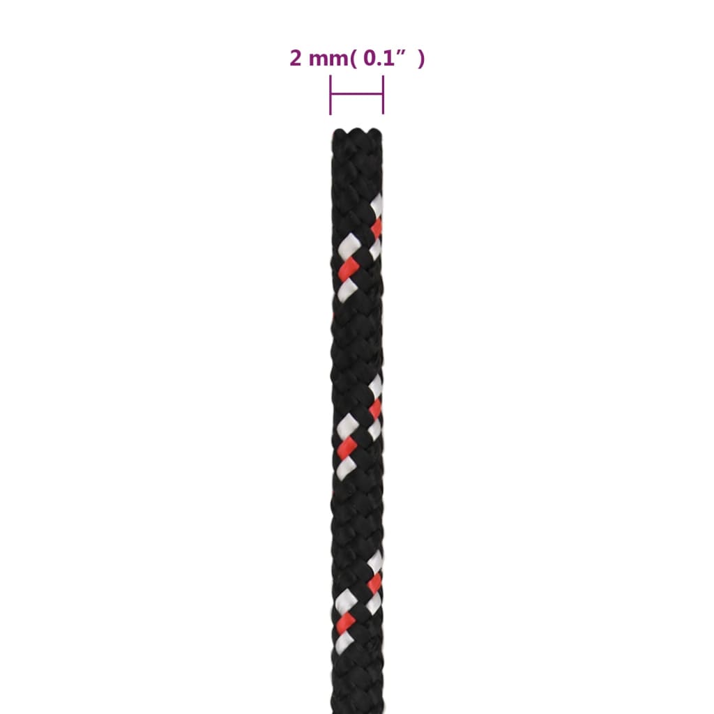 Boot Touw Polypropyleen Zwart En Rood 2 mm 50 m
