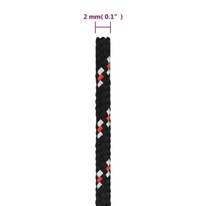 Boot Touw Polypropyleen Zwart En Rood 2 mm 50 m
