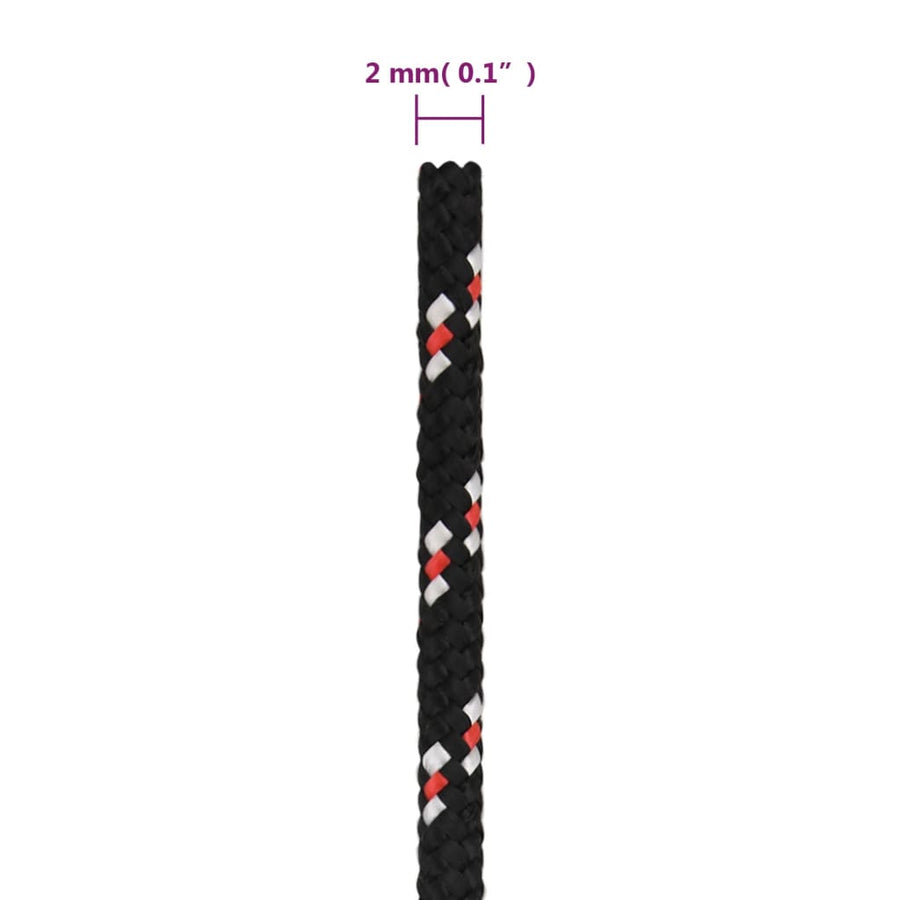 Boot Touw Polypropyleen Zwart En Rood 2 mm 50 m