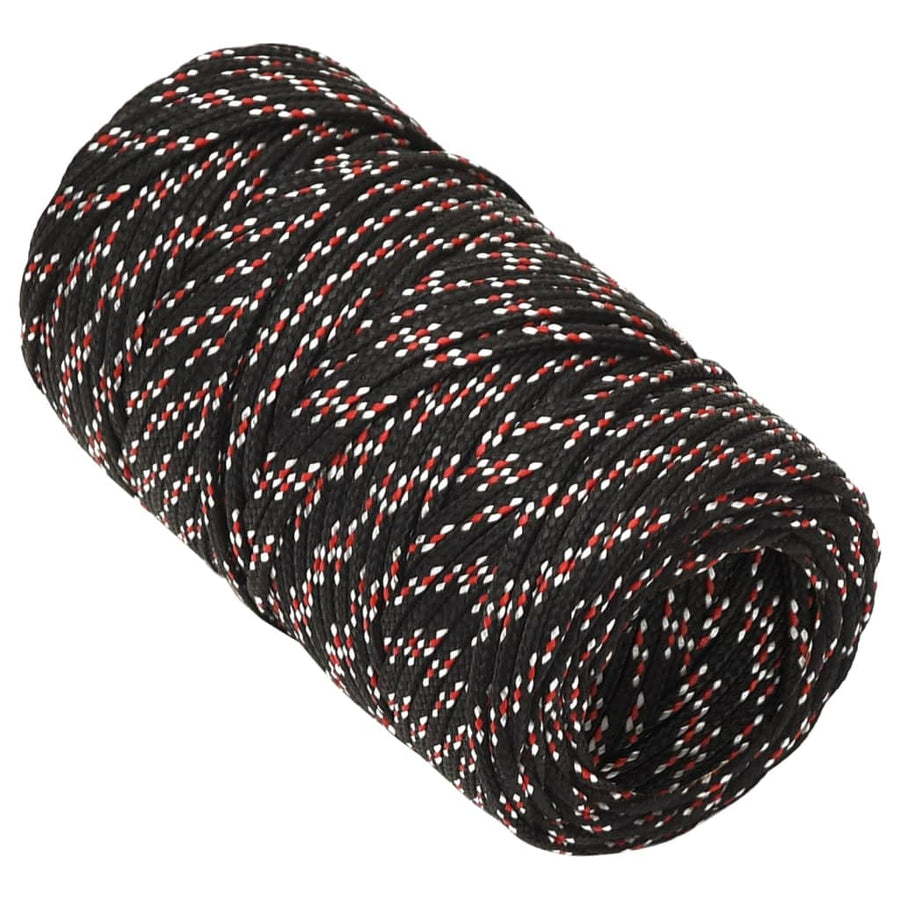 Boot touw 2 mm 100 m polypropyleen zwart 2 mm 100 m