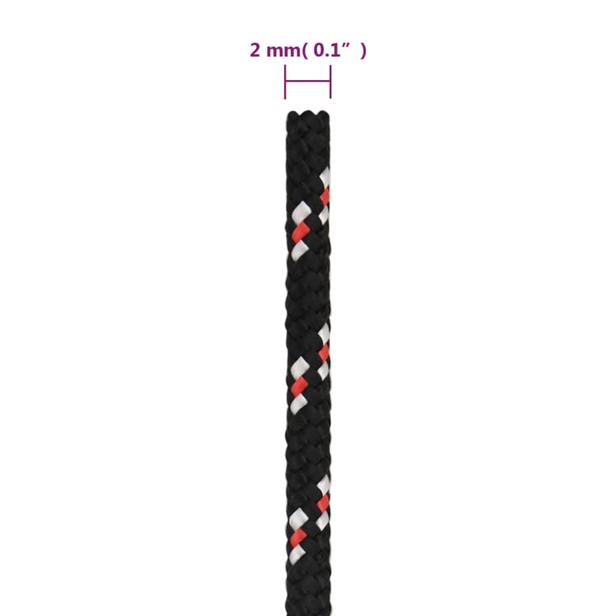 Boot touw 2 mm 100 m polypropyleen zwart 2 mm 100 m