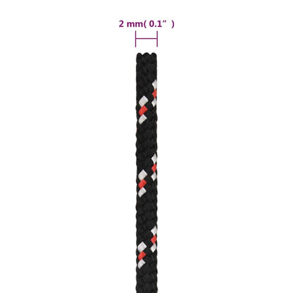 Boot Touw Polypropyleen Zwart En Rood 2 mm 500 m