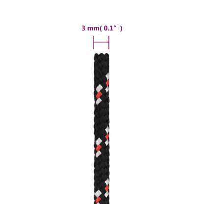 Boot Touw Polypropyleen Zwart En Rood 3 mm 50 m